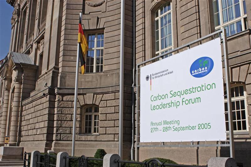Ministry of Economics and Labour, Berlin, Germany, meeting site, with CSLF signage
