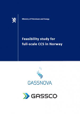 Cover of report, Feasibility study for full-scale CCS in Norway